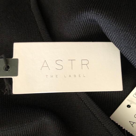 Astr The Label NWT SemiSheer Organza Sleeve Black Chic Bodysuit Large - Picture 7 of 10